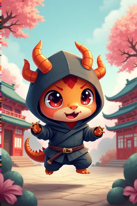 A chibi ninja dragon