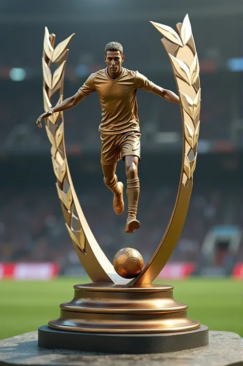 Create a trophy for a soccer tournament 