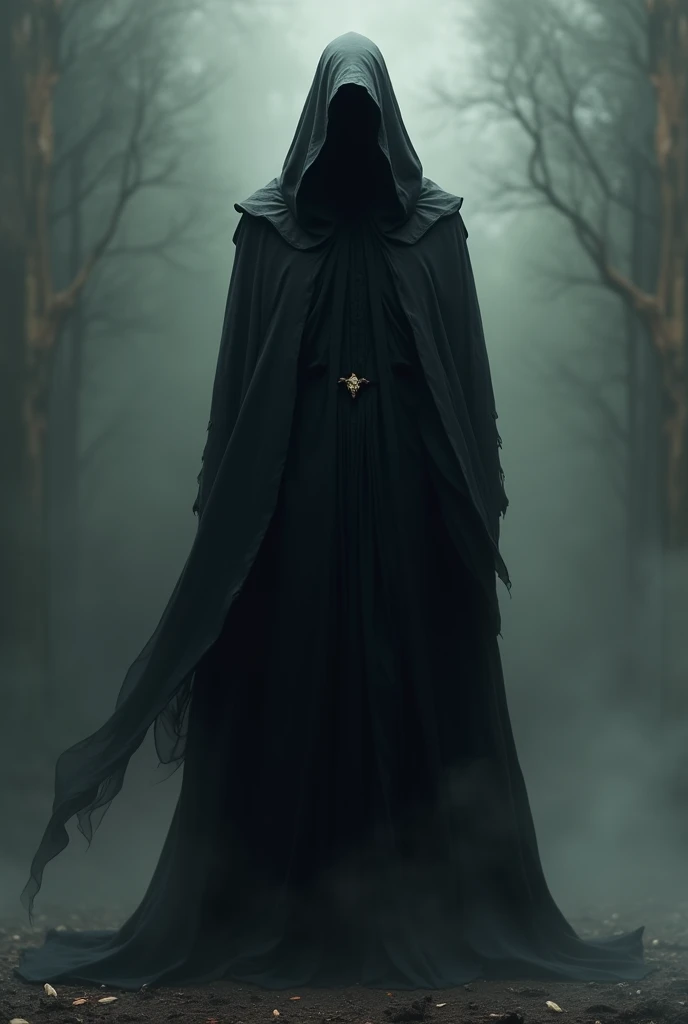 Man in black full covered gown