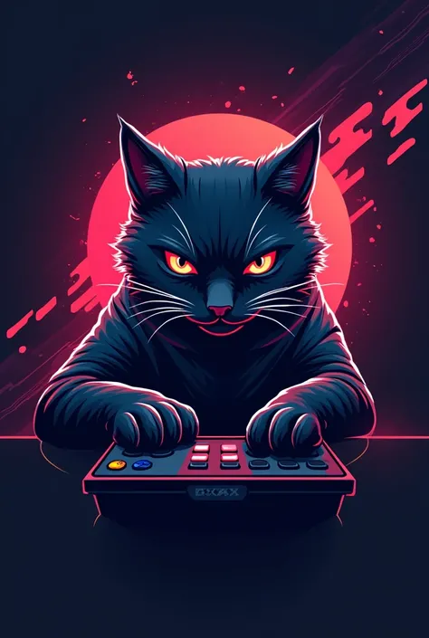 logo of a gamer cat, prettier but with action