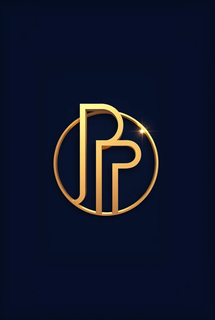 You can design a logo with the big letter P and the word JMV, with the navy blue color, enclosed in a strong golden circle, involve the color white, and put a geometric figure