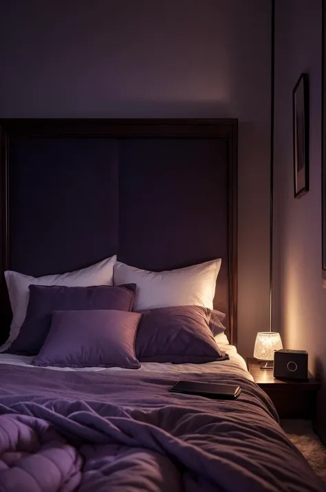 (high quality, masterpiece), cozy single bed bedroom at night, cozy vibe, soft sheets, fluffy pillows, close up of bed, dim lighting, moonlight, dark atmosphere, small warm light, extremely detailed, photorealistic, cinematic lighting, moody, serene, peace...