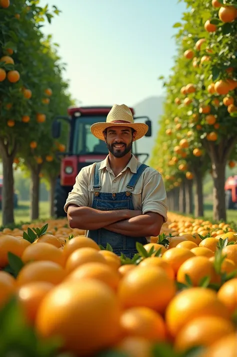 one in which it represents   , the day of the agricultural producer where there is lemon , with oranges and some machines for example 