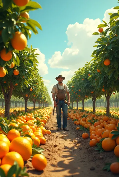 one in which it represents   , the day of the agricultural producer where there is lemon , with oranges and some machines for example and a little bit far away and more realistic