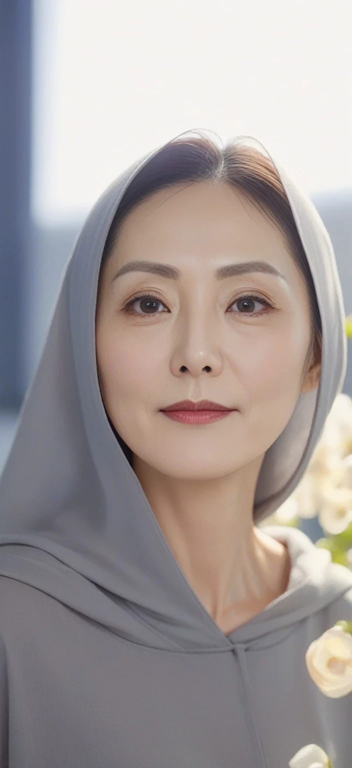 high resolution, shortcuts, mature woman,((center parting)),50-year-old women,masterpiece, highest quality, ultra high definitio...