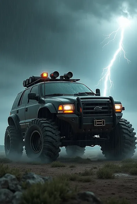 a big storm chaser car 