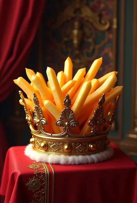 Portion of French Fries in a King&#39;s Crown 
