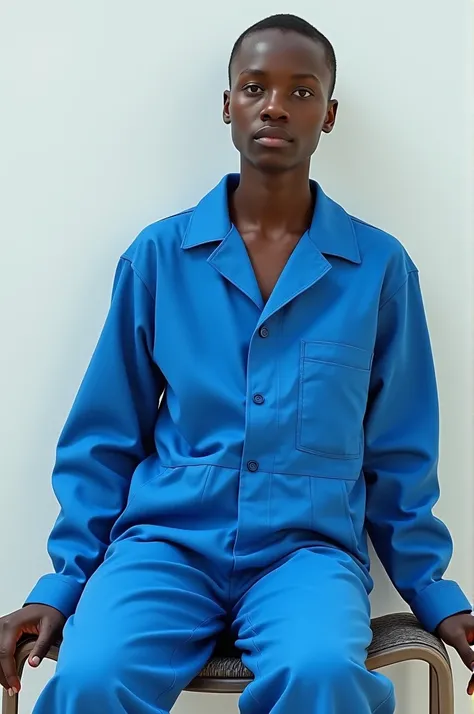  with blue stick jumpsuit on lap 