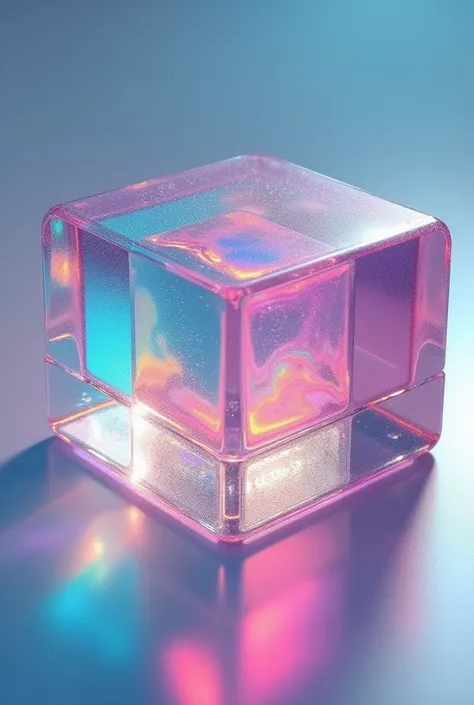 Iridescent delicious Jello dessert cube. The most d