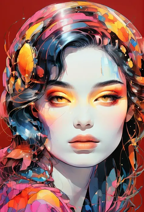 ((best quality)), ((masterpiece)), (detailed), ((perfect face)), surreal, art nouveau, in the illustrative style of moebius, sparrows, fantasy, ethereal, gold border, graphic novel, line drawing, japanese girl, traditional, vintage, elegant, chic, sophisti...