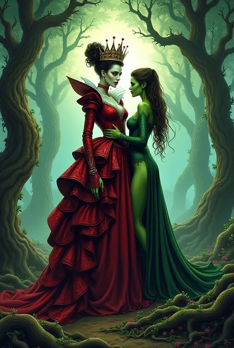 Make a POST that has the queen of hearts and poison ivy