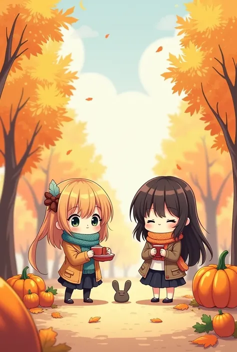 Signs of autumn　Taste of autumn　Cute Girls　Chibi character　