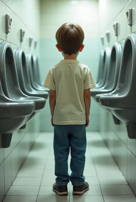 boy peeing in urinal