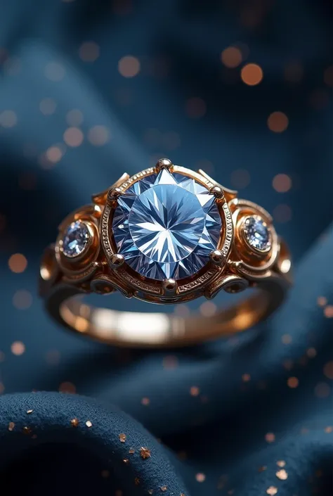 A solitaire ring with references to the universe and a central stone in the shape of a star 