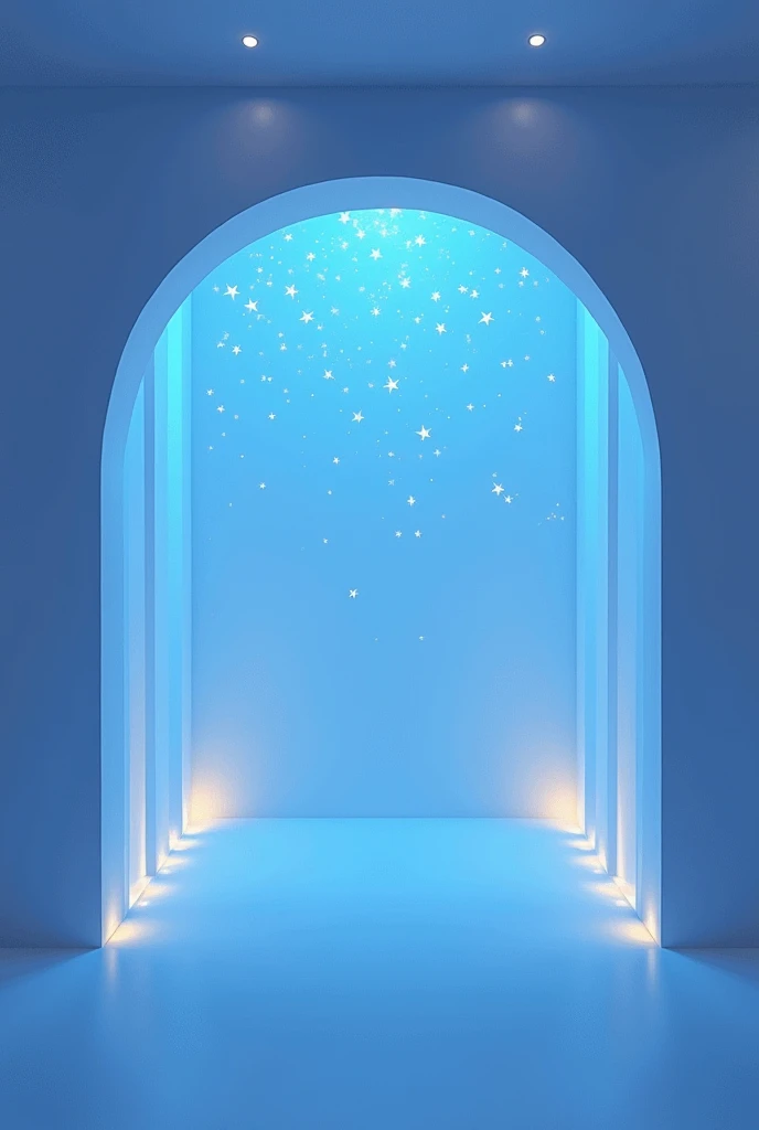 White and blue colour luxury room and star light moving 