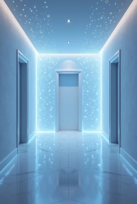 White and blue colour luxury room and star light moving 