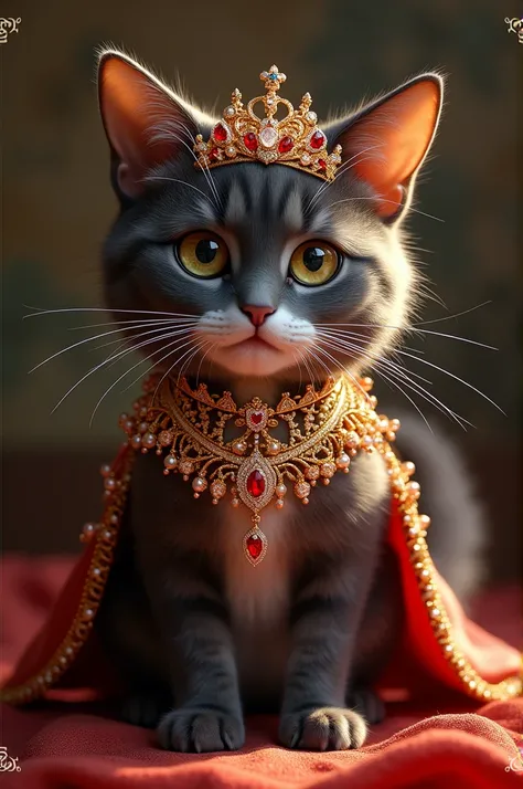 Cat weae red diamond pearls