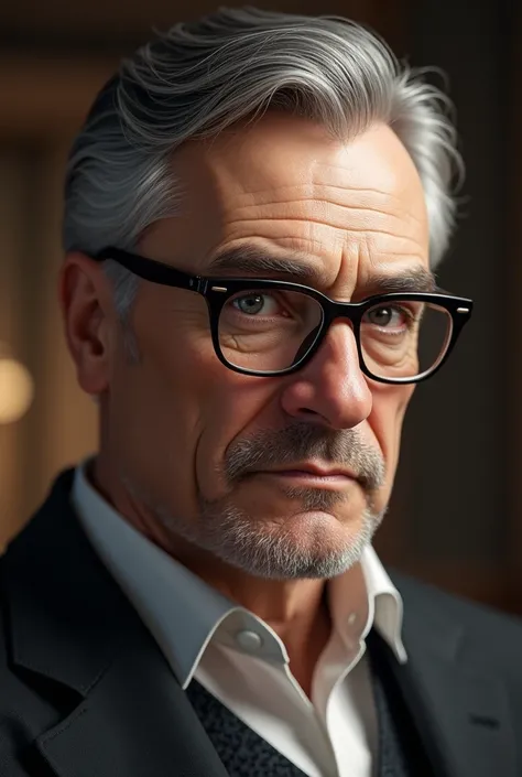 Realistic rich nerdy man with glasses