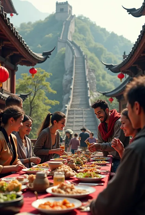 Zayn and Mathira visiting the Great Wall of China, tasting delicious Chinese cuisine, and learning about ancient Chinese traditions.