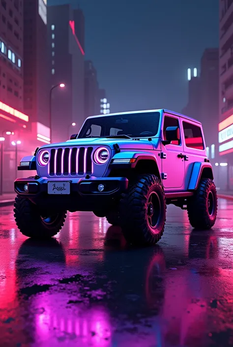 a thar with neon light 