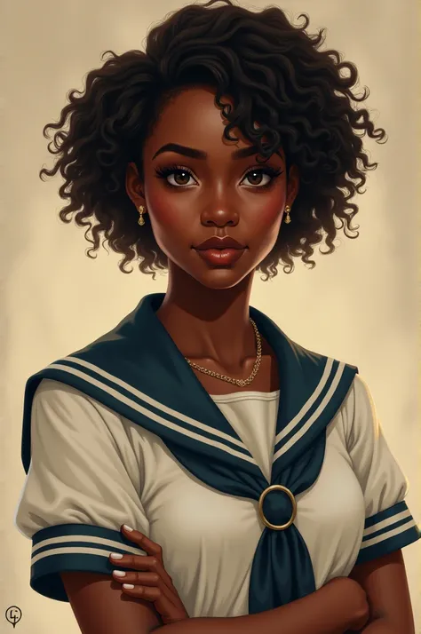 Black teenage girl 1 in a sailor uniform 