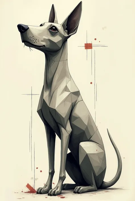 Abstract dog that looks like it was drawn 