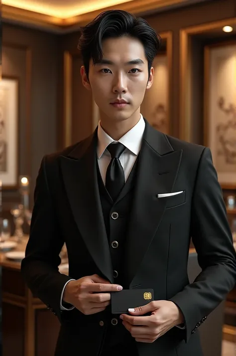 Black Card, korean, with unlimited money, with the name "Lee Yoonjoon", posh