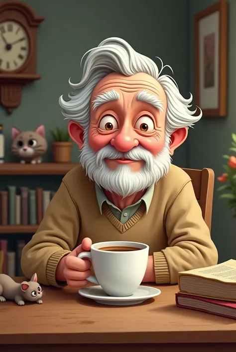 Coffee old man cartoon