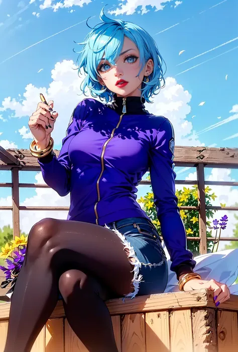 ((1girl, solo ,alone)), ((solo, 1woman, (pink lipstick, ( sinon1, light blue hair, short hair, light blue eyes, small bust ), wo...