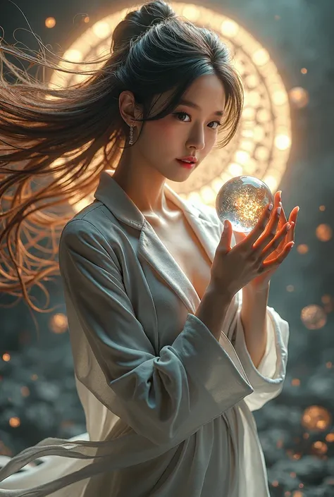 (masterpiece, best quality, beauty, best ratio, best shadows,best Illustration, wallpaper size,1080×2400 pixels,detailed face,1 girl, beauty theme, detailed costume) 
uhd,realistic,korean idol beauty female, posture fully visible, windblown hair, shining r...