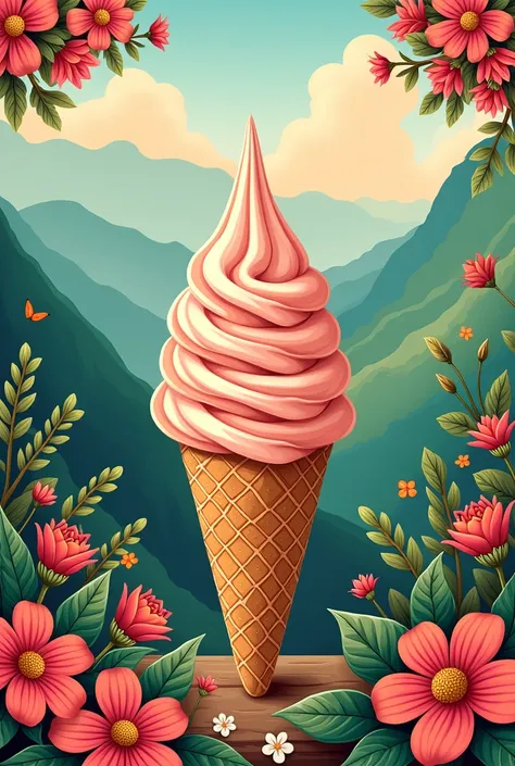 I want a cover with a picture of a paila ice cream that is made in the department of Nariño in Colombia 