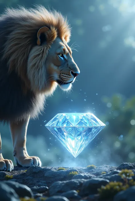  Crystal diamond and  Lion