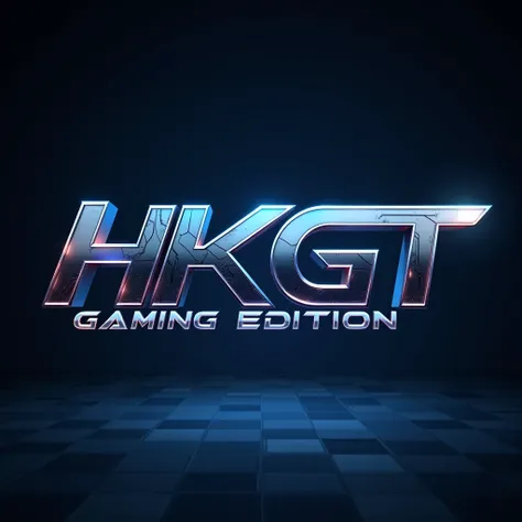 Creat a logo of HKGT with gaming edition in 3D but make sure to maintain black and blue shades in background