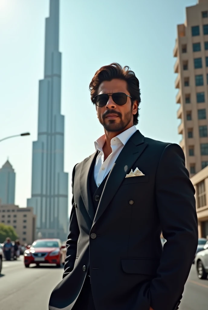 Shahrukh khan near the burj khilfa road
