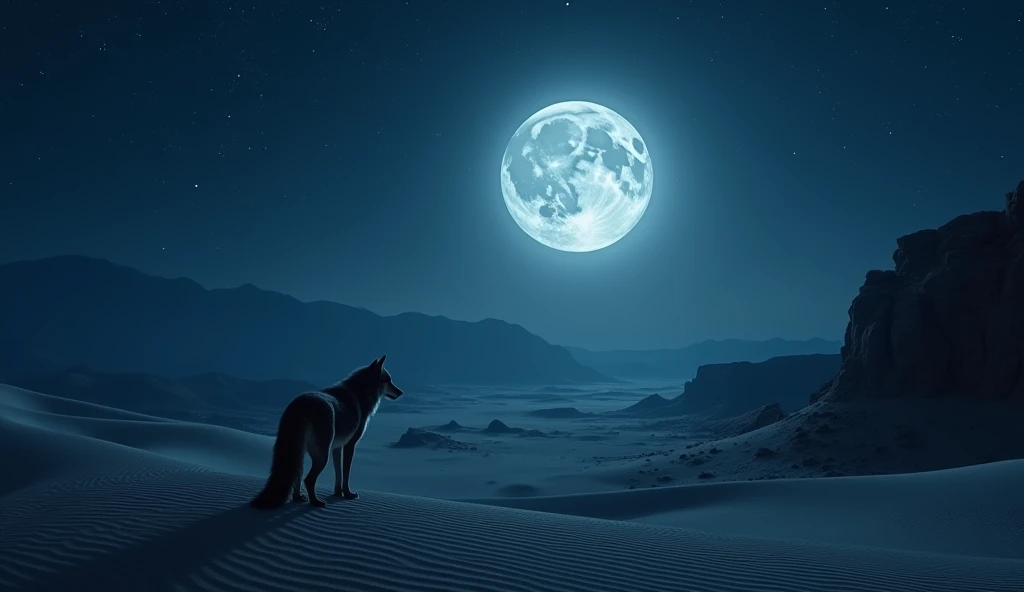 Full moon night in the desert