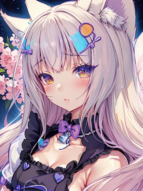 nekopara fantastically detailed eyes modern anime style art cute vibrant detailed ears cat girl neko dress portrait  shinkai mak...