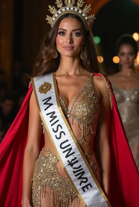 Typical costume of Italy for Miss Universe shiny, and accessories.