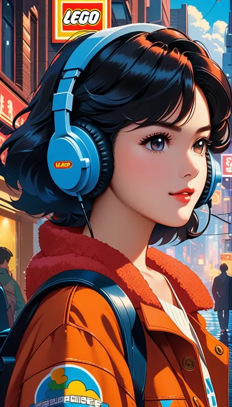 alone, Lofi Artstyle, Lofi Art, city, town, 80s anime style, Retro, Lo-Fi, masterpiece, Highest quality, (Highly detailed CG Unity 8k wallpaper), (Highest quality), (Best illustrations), (Best Shadow), Absurd, Realistic lighting, (abyss), Beautifully detai...