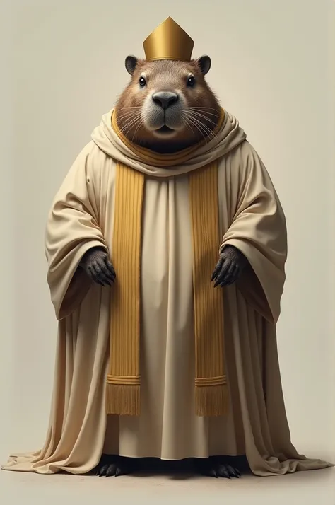 Capybara wearing priest&#39;s clothes 