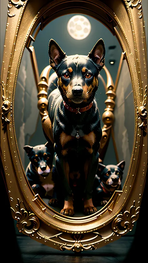 dog Cerberus, three heads, greek mythology, pinscher