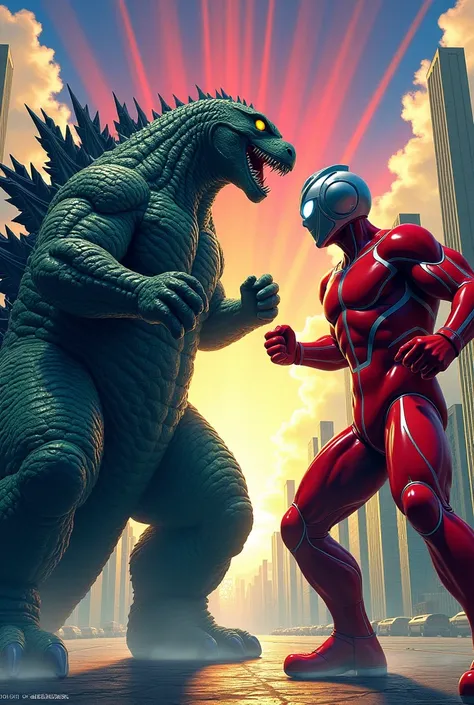 Create Godzila vs Ultraman in jojo meme
