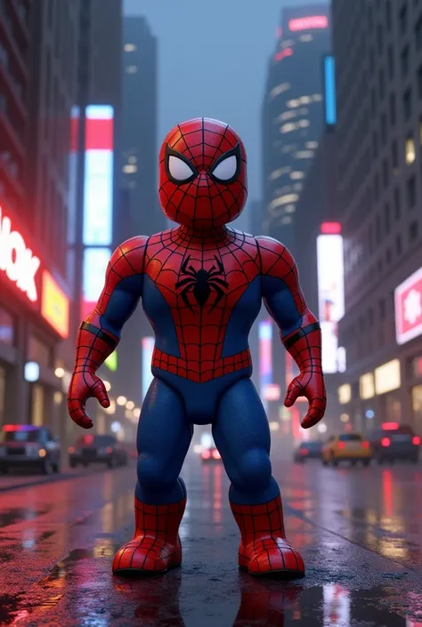 Create an image of a Roblox character dressed as Spider-Man in 4K