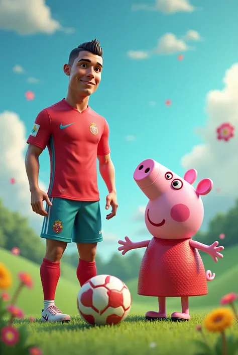 Cristiano Ronaldo with peppa pig 