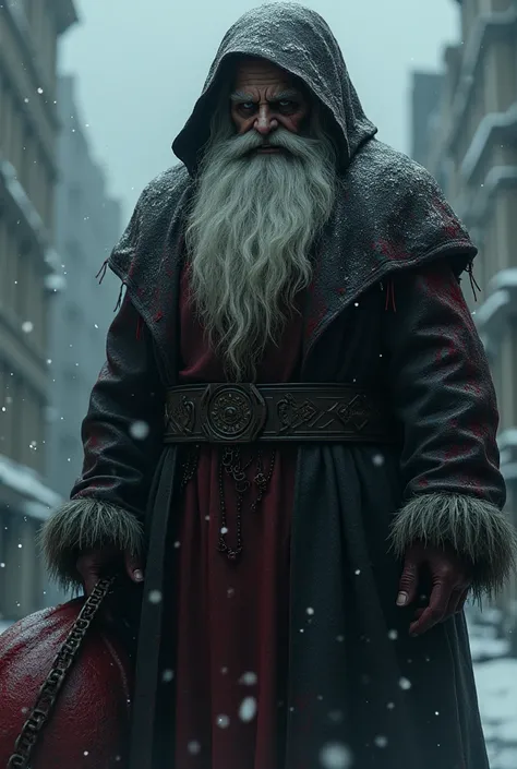 Evil Santa, with black and red uniform