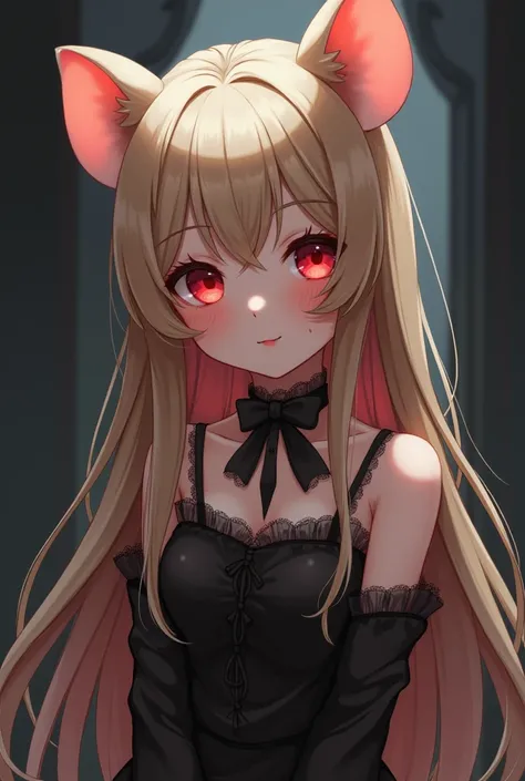 Hamster Girl,One girl, Blushing, smile, Long Hair, High resolution, Red eyes, Gothic、