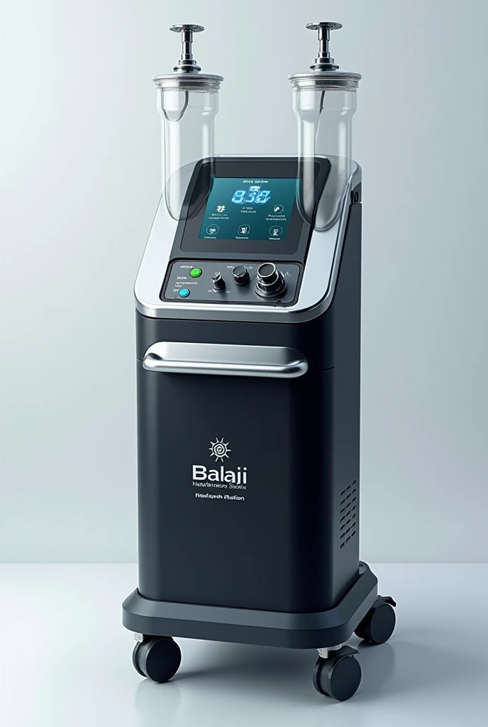 Smart hospital Suction machine with Balaji Healthcare Service Branding with logo black color with ms body outlet big jar x 2 is easy to dispose