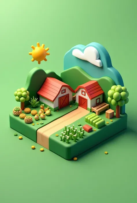 Create a.3D logo that have a name "MSeratminiFarm"