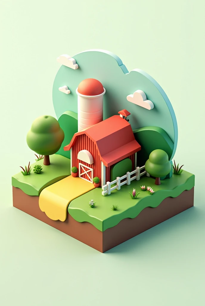 Create a. 3D logo that have a name "MSeratminiFarm"