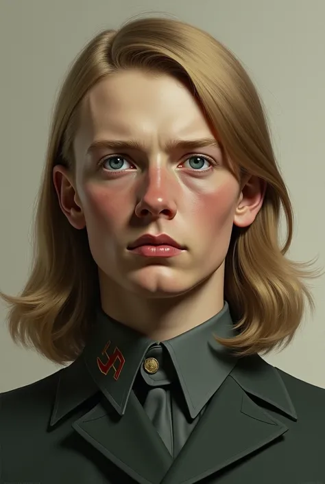 Young Hitler with blue eyes and long hair