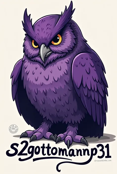 LET IT BE A BIG BOY PURPLE OWL AND IT WRITES BIG S2GottomanNP31 UNDER IT
